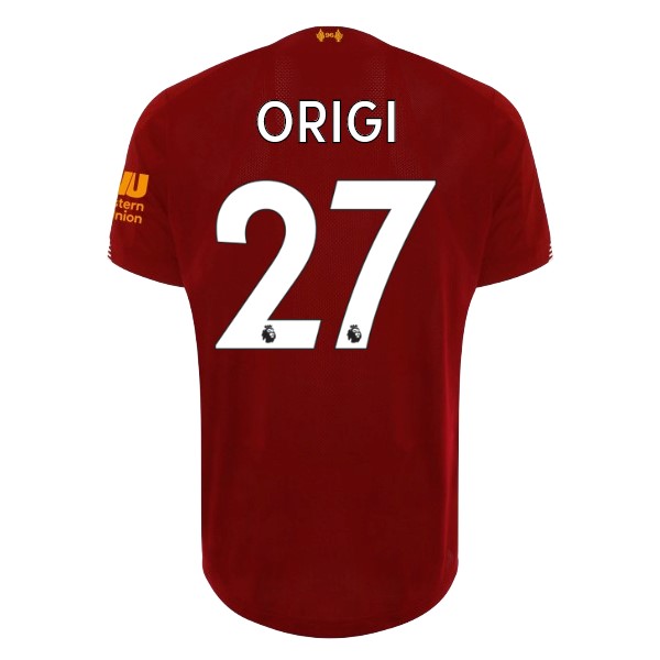 Camiseta Liverpool NO.27 Origi Primera equipación 2019-2020 Rojo